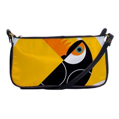 Cute Toucan Bird Cartoon Yellow Black Shoulder Clutch Bags