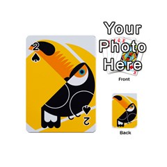 Cute Toucan Bird Cartoon Yellow Black Playing Cards 54 (Mini) 