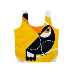 Cute Toucan Bird Cartoon Yellow Black Full Print Recycle Bags (S) 