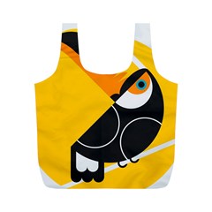 Cute Toucan Bird Cartoon Yellow Black Full Print Recycle Bags (M) 