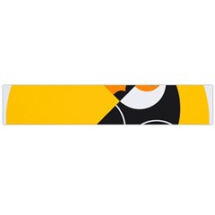 Cute Toucan Bird Cartoon Yellow Black Flano Scarf (Large)