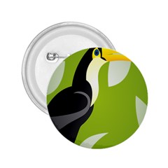 Cute Toucan Bird Cartoon Fly Yellow Green Black Animals 2 25  Buttons