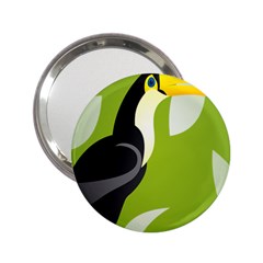 Cute Toucan Bird Cartoon Fly Yellow Green Black Animals 2 25  Handbag Mirrors by Mariart