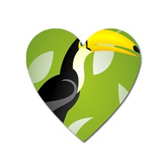 Cute Toucan Bird Cartoon Fly Yellow Green Black Animals Heart Magnet by Mariart