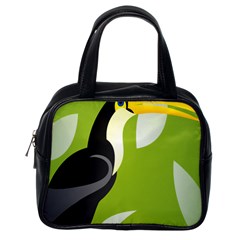 Cute Toucan Bird Cartoon Fly Yellow Green Black Animals Classic Handbags (one Side)