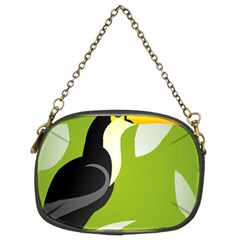 Cute Toucan Bird Cartoon Fly Yellow Green Black Animals Chain Purses (two Sides)  by Mariart