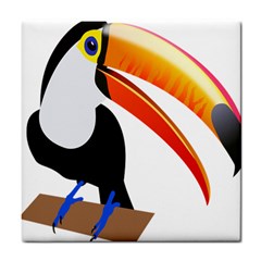 Cute Toucan Bird Cartoon Fly Tile Coasters by Mariart