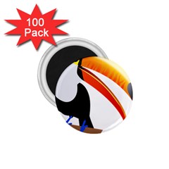 Cute Toucan Bird Cartoon Fly 1 75  Magnets (100 Pack) 