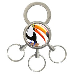 Cute Toucan Bird Cartoon Fly 3-Ring Key Chains