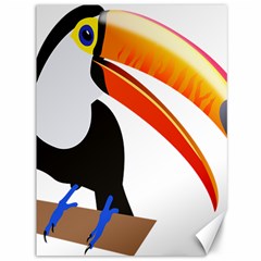 Cute Toucan Bird Cartoon Fly Canvas 36  x 48  