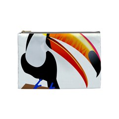 Cute Toucan Bird Cartoon Fly Cosmetic Bag (medium)  by Mariart