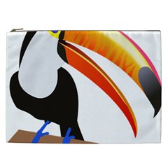 Cute Toucan Bird Cartoon Fly Cosmetic Bag (xxl) 