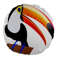 Cute Toucan Bird Cartoon Fly Large 18  Premium Flano Round Cushions