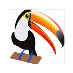 Cute Toucan Bird Cartoon Fly Small Satin Scarf (Square)