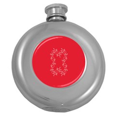 Cycles Bike White Red Sport Round Hip Flask (5 Oz)