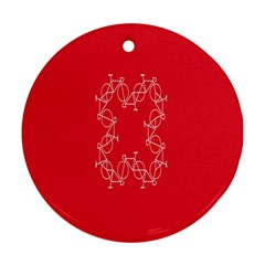 Cycles Bike White Red Sport Round Ornament (two Sides) by Mariart