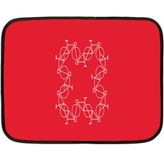 Cycles Bike White Red Sport Double Sided Fleece Blanket (mini)  by Mariart