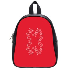 Cycles Bike White Red Sport School Bag (small) by Mariart