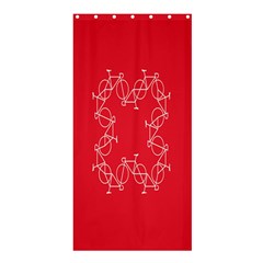 Cycles Bike White Red Sport Shower Curtain 36  X 72  (stall)  by Mariart