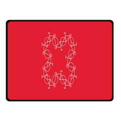 Cycles Bike White Red Sport Double Sided Fleece Blanket (small)  by Mariart