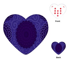 Flower Floral Sunflower Blue Purple Leaf Wave Chevron Beauty Sexy Playing Cards (heart)  by Mariart