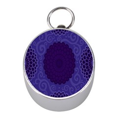 Flower Floral Sunflower Blue Purple Leaf Wave Chevron Beauty Sexy Mini Silver Compasses