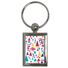 Eye Triangle Wave Chevron Red Yellow Blue Key Chains (rectangle) 