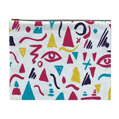 Eye Triangle Wave Chevron Red Yellow Blue Cosmetic Bag (xl) by Mariart