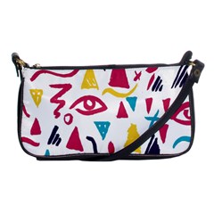 Eye Triangle Wave Chevron Red Yellow Blue Shoulder Clutch Bags