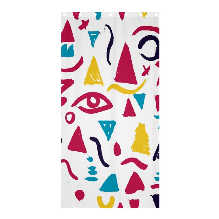 Eye Triangle Wave Chevron Red Yellow Blue Shower Curtain 36  x 72  (Stall) 