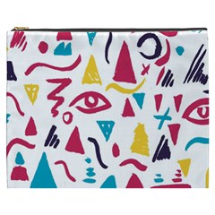 Eye Triangle Wave Chevron Red Yellow Blue Cosmetic Bag (xxxl)  by Mariart