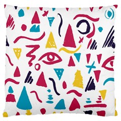 Eye Triangle Wave Chevron Red Yellow Blue Large Flano Cushion Case (one Side) by Mariart