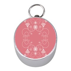 Flower Floral Leaf Pink Star Sunflower Mini Silver Compasses by Mariart