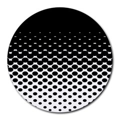 Gradient Circle Round Black Polka Round Mousepads