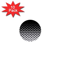 Gradient Circle Round Black Polka 1  Mini Buttons (10 pack) 