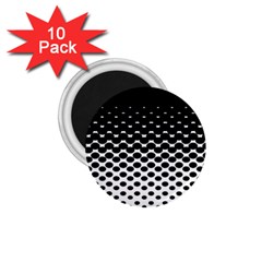 Gradient Circle Round Black Polka 1 75  Magnets (10 Pack) 