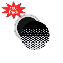 Gradient Circle Round Black Polka 1.75  Magnets (100 pack) 