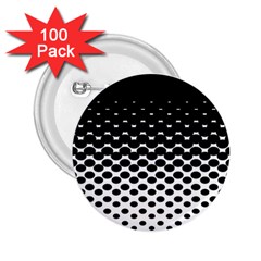 Gradient Circle Round Black Polka 2.25  Buttons (100 pack) 