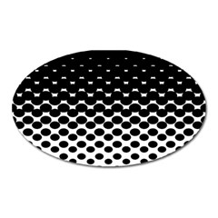 Gradient Circle Round Black Polka Oval Magnet