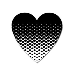 Gradient Circle Round Black Polka Heart Magnet