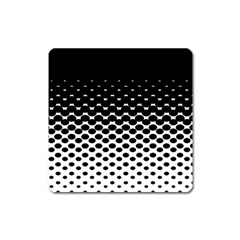 Gradient Circle Round Black Polka Square Magnet