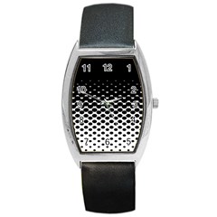 Gradient Circle Round Black Polka Barrel Style Metal Watch