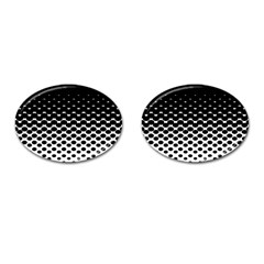 Gradient Circle Round Black Polka Cufflinks (oval) by Mariart