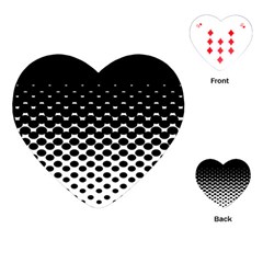 Gradient Circle Round Black Polka Playing Cards (Heart) 