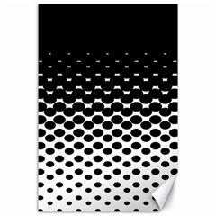 Gradient Circle Round Black Polka Canvas 24  x 36 