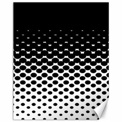 Gradient Circle Round Black Polka Canvas 11  X 14  