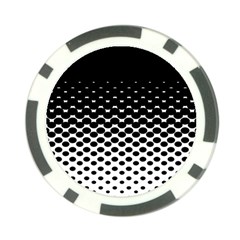 Gradient Circle Round Black Polka Poker Chip Card Guard