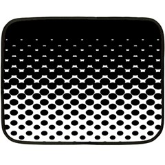 Gradient Circle Round Black Polka Double Sided Fleece Blanket (Mini) 