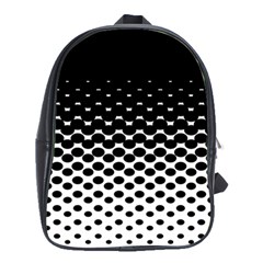Gradient Circle Round Black Polka School Bag (Large)