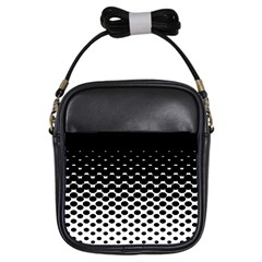 Gradient Circle Round Black Polka Girls Sling Bags